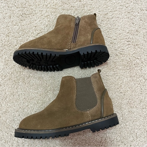 Zara Brown Suede Chunky Side Zipper Unisex Boots NWOT - Picture 8 of 12